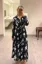 Black Floral Maxi Dress With Belt