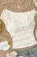 Off White Lace One Shoulder Top
