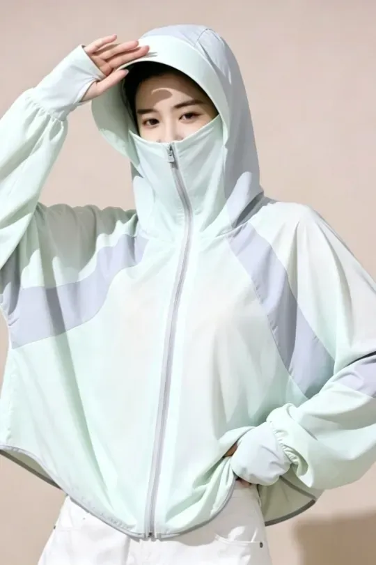 Mint Green Uv-Protection Zipper Jacket - Image 1
