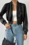 Black Band Collar Zipper Jacket