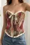 Red Sweetheart Brocade Corset Top