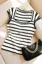 White Striped Cap Sleeve T-Shirt