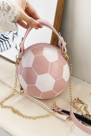 Light Pink Football Pu Crossbody Bag - Image 1