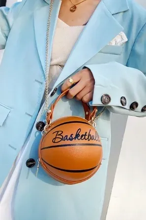 Light Brown Basketball Pu Bag - Image 1