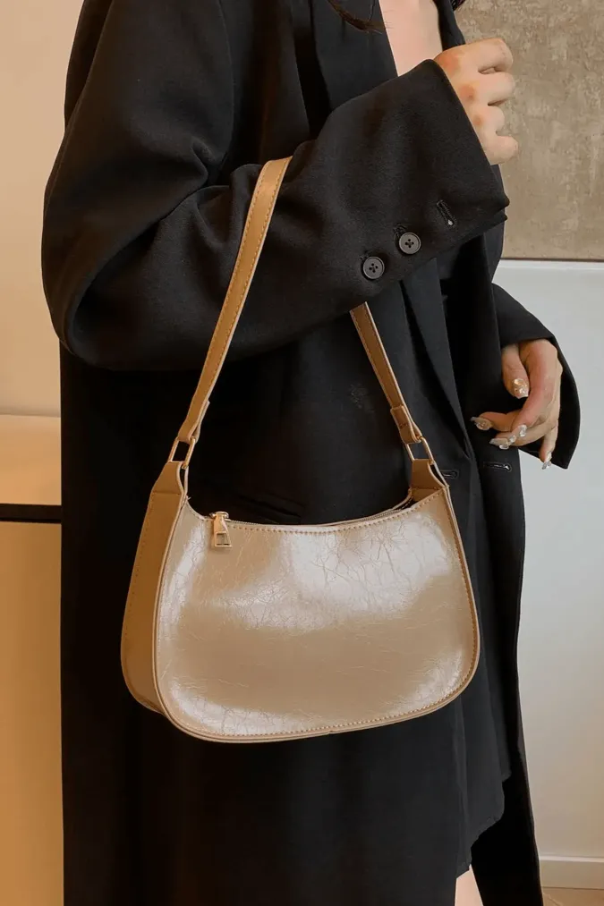 Brown Pu Shoulder Bag - Image 1
