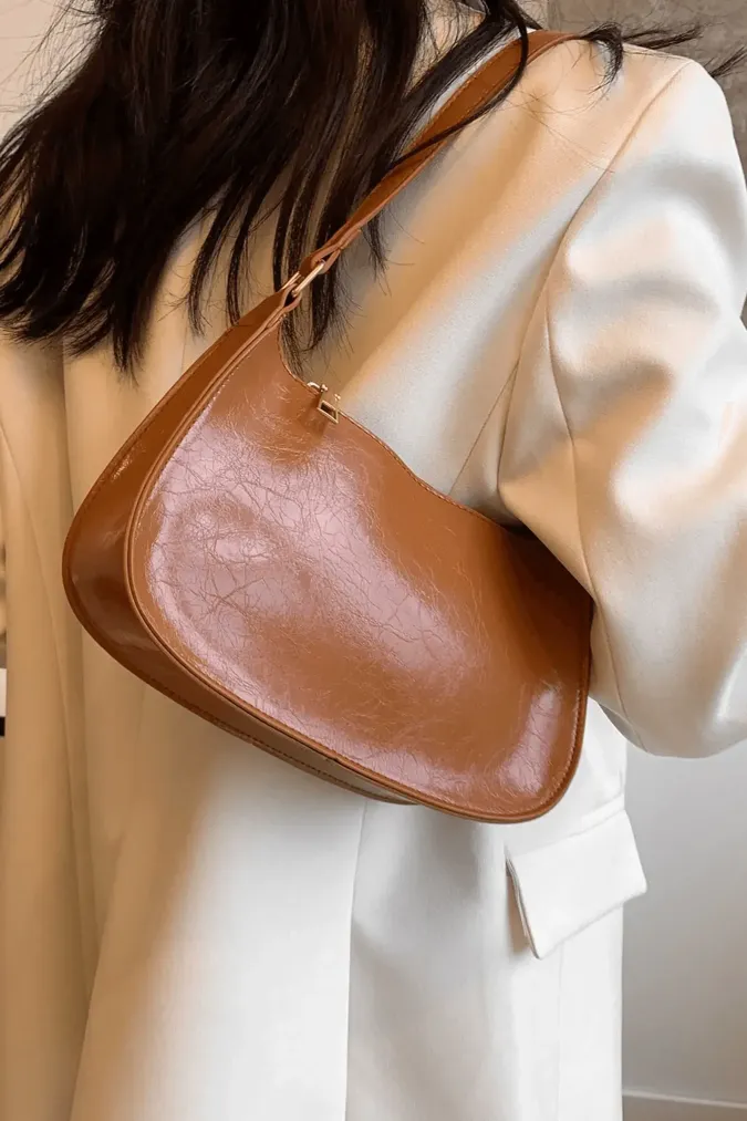Brown Pu Shoulder Bag - Image 1