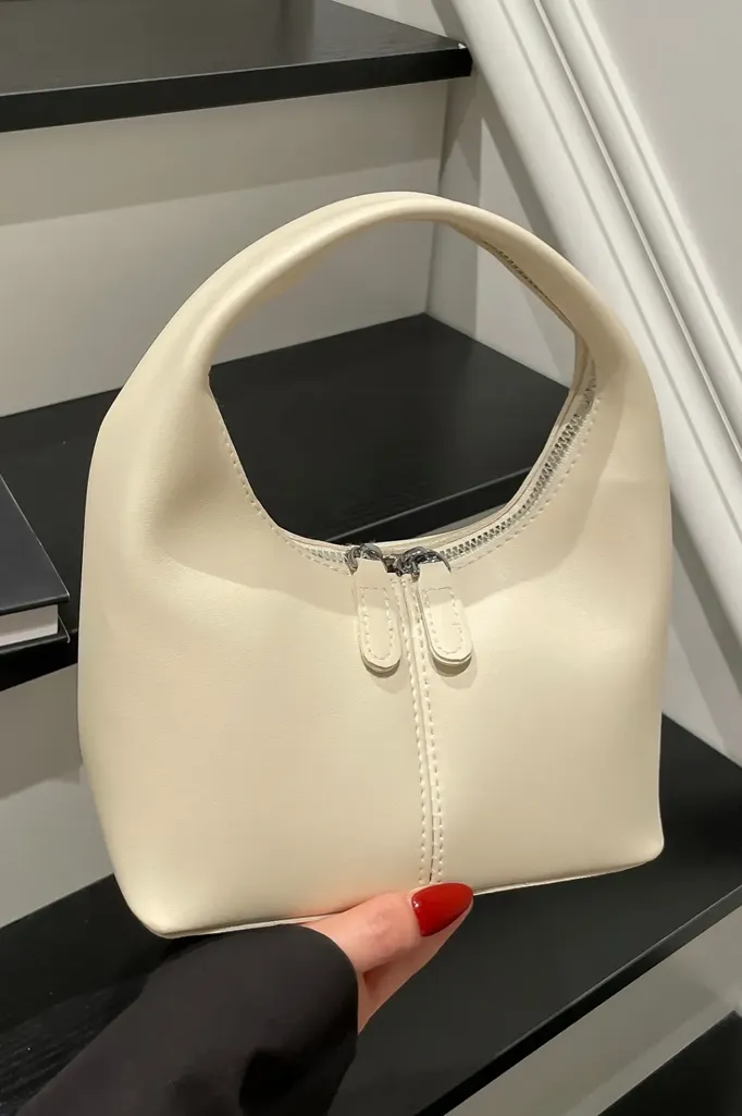 Cream Solid Elegant Clutch - Image 1