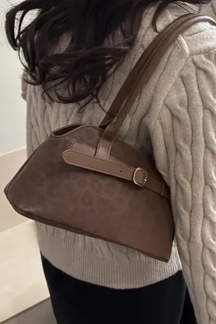 Brown Leopard Print Shoulder Bag - Image 1