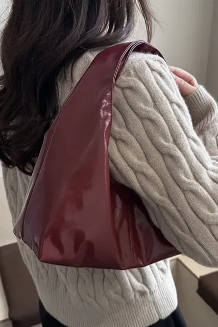 Wine Draped Pu Hobo Bag - Image 1