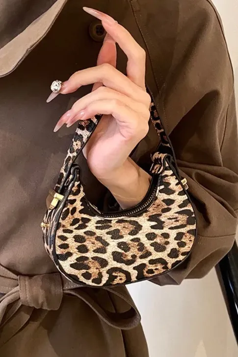 Brown Leopard Print Hand Bag - Image 1