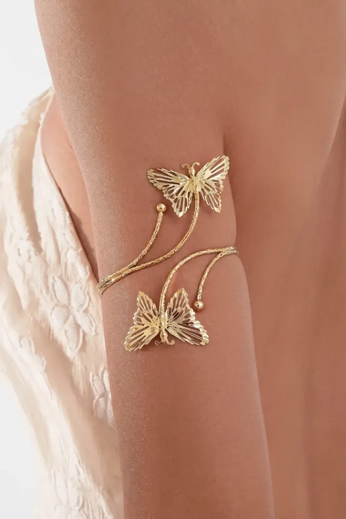 Golden Butterfly Cuff Bracelet - Image 1