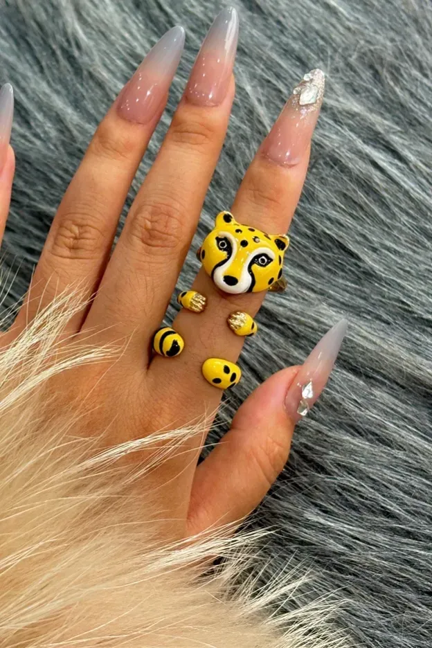 Yellow Set Of 3 Rings - Image 1