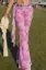 Pink Butterfly Ruffled Flared Pants