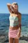 Light Pink Sequin Mini Skirt