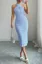 Light Blue Textured Halter Midi Dress