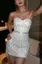 Silver Sequined Fringed Tube Mini Dress