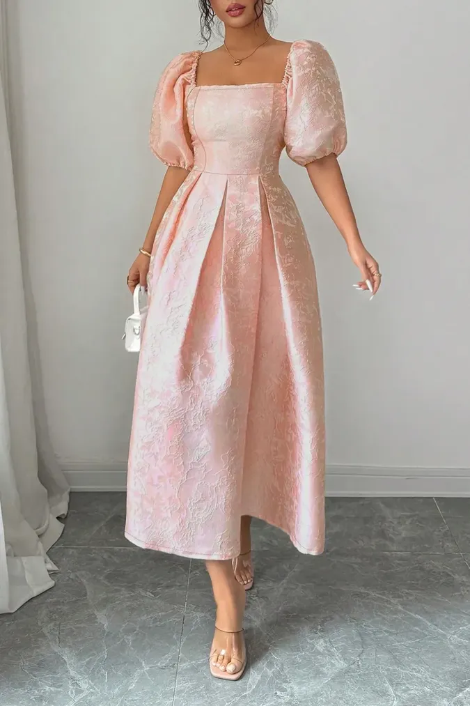 Light Pink Floral Maxi Dress - Image 1