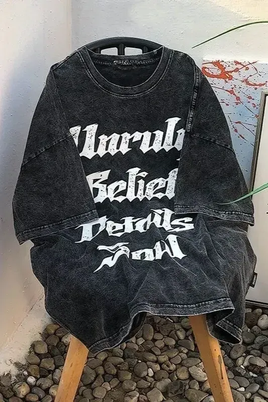 Black Oversized Graphic T-Shirt - Image 1