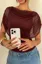Maroon Solid Ruched Top