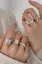 Silver Set Of 5 Statement Rings