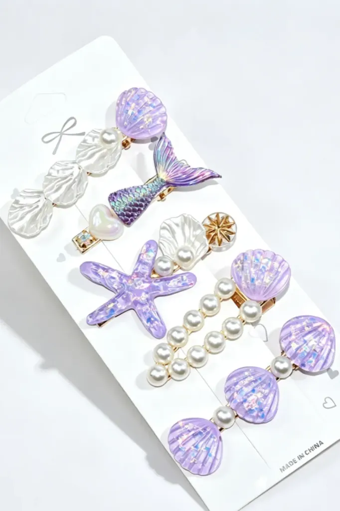 Lavender Marine Set Of 5 Hair Clips - Image 1