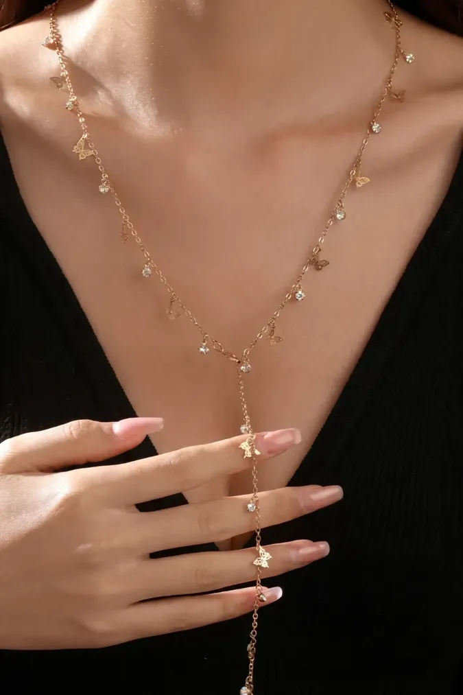 Golden Butterfly Elegance Necklace - Image 1