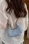 Light Blue Textured Pu Shoulder Bag