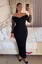 Black Solid Off Shoulder Plus Size Dress