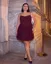 Maroon Tiered Mini Plus Size Dress