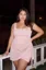 Pink Draped Mini Plus Size Dress