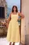 Yellow Polka Dot Plus Size Midi Dress