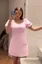 Light Pink Plus Size Mini Dress