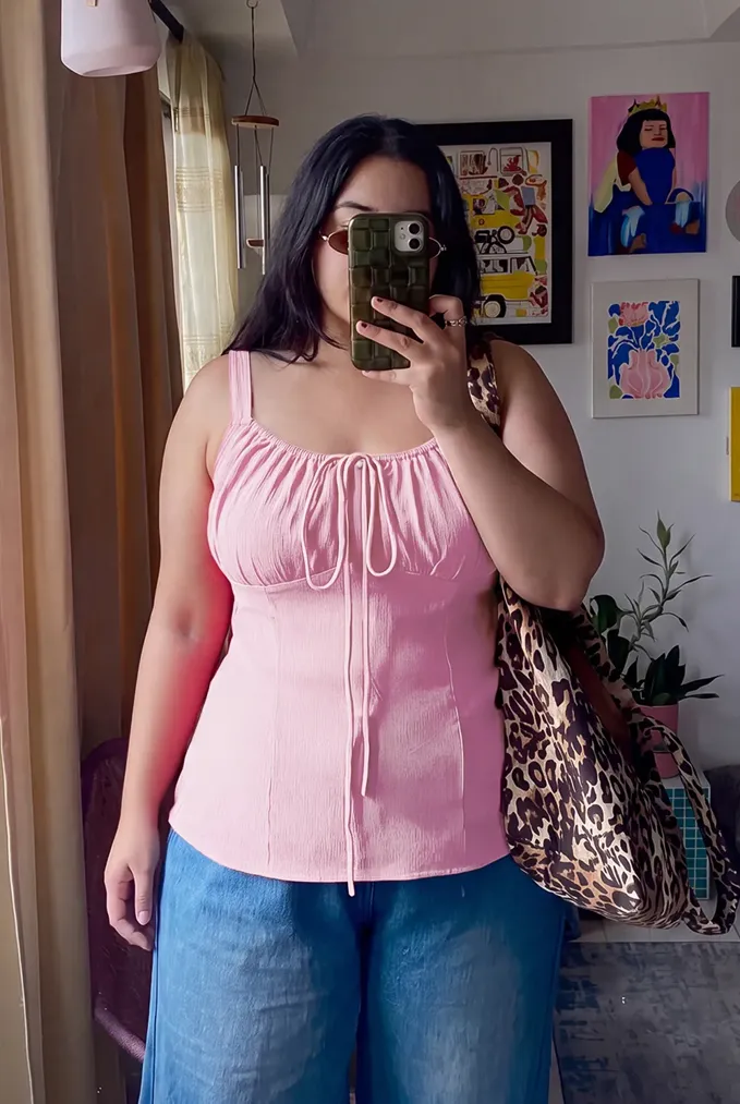 Light Pink Solid Empire Top - Image 1