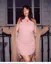 Pink Solid Plus Size Mini Dress