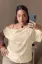 Beige One-Shoulder Plus Size Top