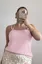 Light Pink Solid Tie-Up Top