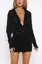 Black Cowl Neck Draped Mini Dress