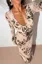 Beige Animal Printed Ruffled Maxi Dress