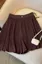 Dark Brown Textured Mid-Rise Shorts
