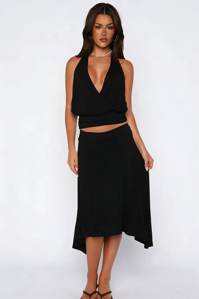 Black Halter Co-Ords Set - Image 1