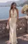 Cream Plunge Neck Maxi Dress