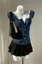 Navy Solid Sweetheart Ruffled Top