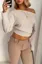 Cream Off-Shoulder Cut-Out Crop Top