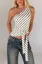White Striped One-Shoulder Top
