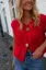Red Crochet Crew Neck Top