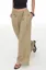Beige Solid Mid Rise Trousers