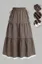 Brown Plaid Tiered Maxi Skirt