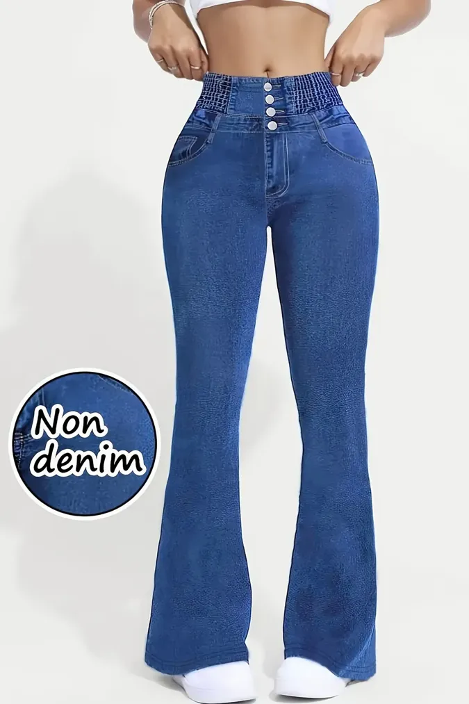 Dark Blue Solid Mid Rise Trousers - Image 1