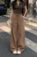 Khaki Solid Mid Rise Trousers