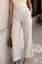 White Striped Mid Rise Belted Pants